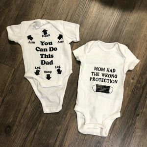 NEVER WORN infant onesies. Size newborn & 0-3M